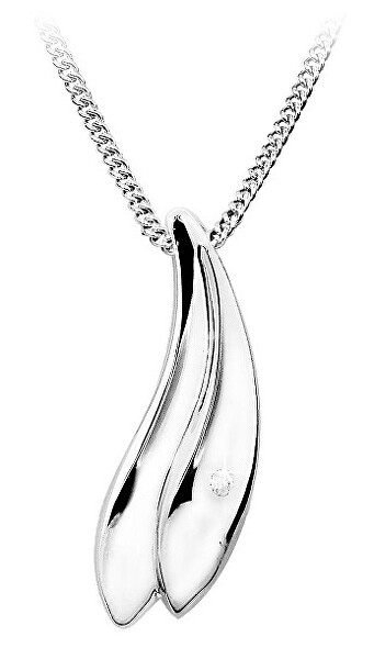 Nadčasový strieborný náhrdelník s diamantom DAGS614/50