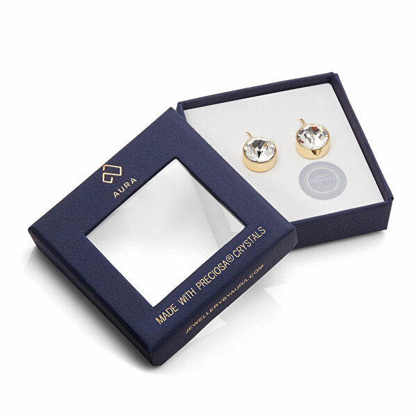 Pozlacené visací náušnice s Preciosa krystaly PCAUX045