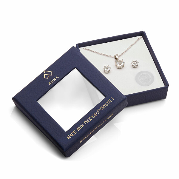 Půvabná sada šperků s krystaly Preciosa PCAUX043 (náušnice, náhrdelník)