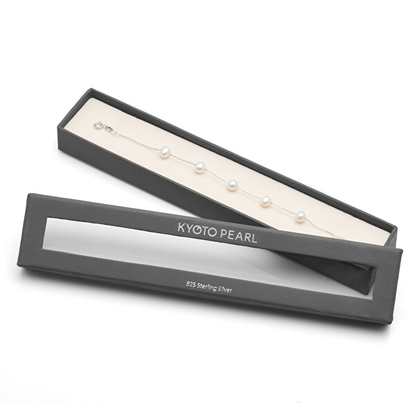 Stříbrný dámský náramek s pravými perlami Kyoto Pearl TKKP028C