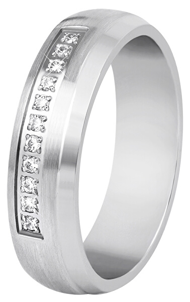 Dámský prsten z oceli s krystaly SPD03