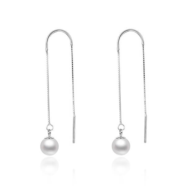Orecchini pendenti in argento con perla AGUV1980P