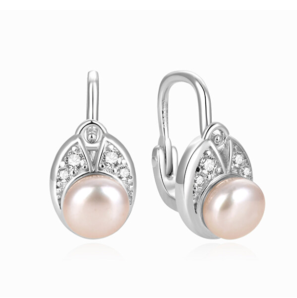 Eleganti orecchini in argento con perle di fiume AGUC2579DP