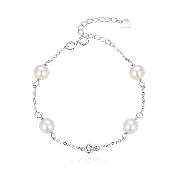 Elegantes Silberarmband mit Perlen AGB411/21P