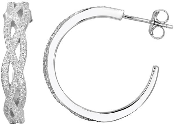 Luxusní stříbrné náušnice kruhy s krystaly AGUP1173