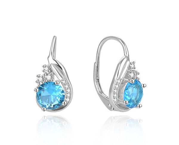 Orecchini splendidi in argento con zirconi blu AGUC2681-L.BLUE