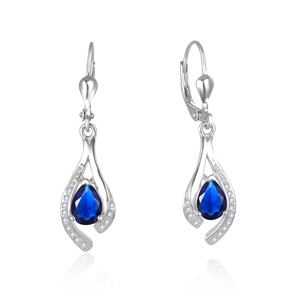 Orecchini splendidi in argento con zirconi scuro blu AGUC2693-DB