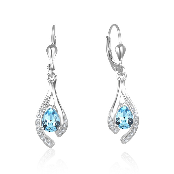 Orecchini splendidi in argento con zirconi blu chiari AGUC2693-T