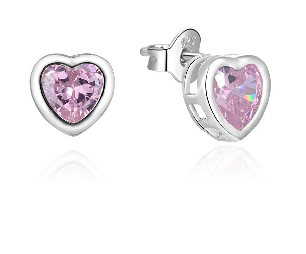 Romantici orecchini a cuore in argento con zirconi AGUP2430L