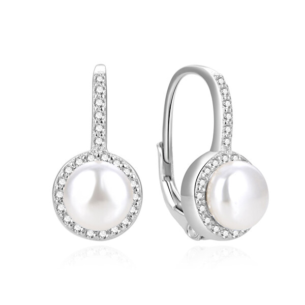 Incantevoli orecchini in argento con perle di fiume AGUC2397PL