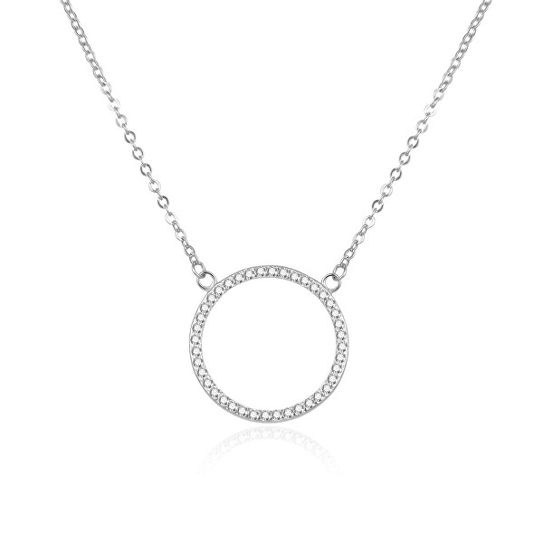 Oslnivý stříbrný náhrdelník se zirkony AGS1169/47