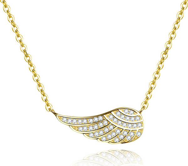 Pozlacený náhrdelník s křídlem AGS298/47-GOLD