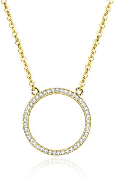 Pozlátený náhrdelník s kruhovým príveskom AGS1224 / 47-GOLD