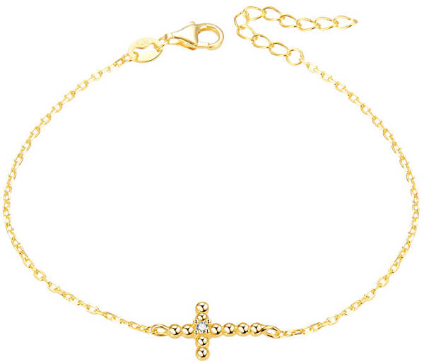 Vergoldetes Armband mit Kreuz AGB580/21-GOLD