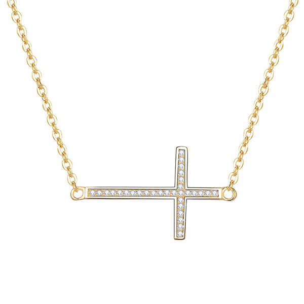 Pozlacený stříbrný náhrdelník s křížkem AGS196/47-GOLD