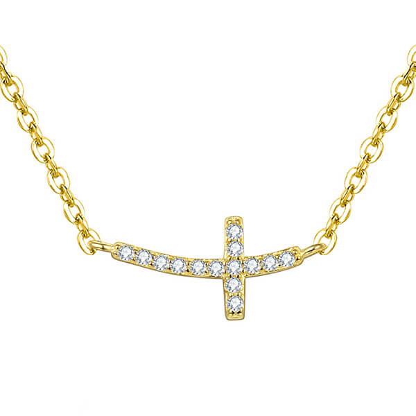 Pozlátený strieborný náhrdelník s krížikom AGS546 / 47-GOLD