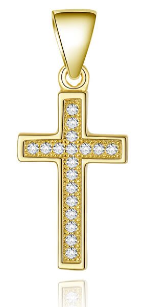 Pozlacený stříbrný přívěsek Křížek AGH589-GOLD