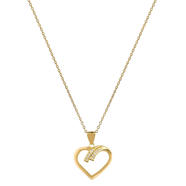 Vergoldete Silberkette mit Herzen AGS1138/47-GOLD (Halskette, Anhänger)