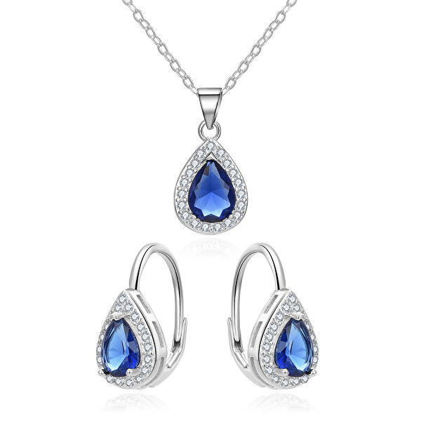 Incantevole parure di gioielli in argento con zirconi AGSET361R (pendente, catenina, orecchini)