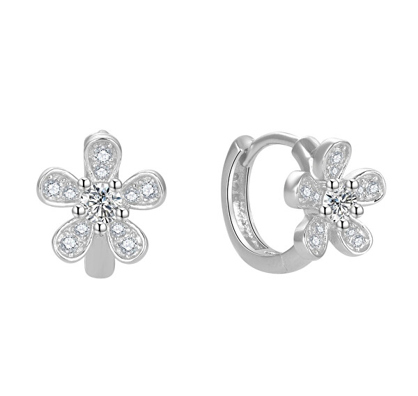 Půvabné kruhové náušnice se zirkony AGUC2732