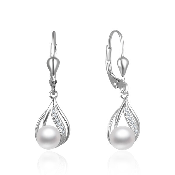 Cercei fermecători din argint cu perle reale AGUC2705P