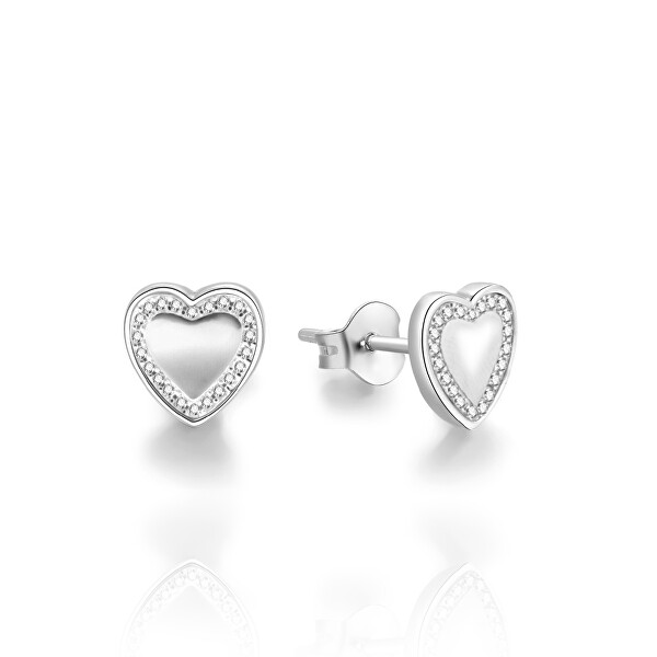 Romantikus ezüst fülbevaló Szív AGUP903