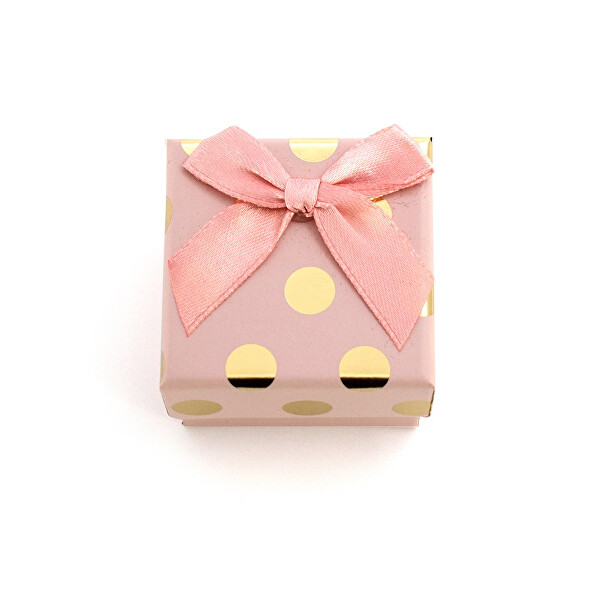 Ružová darčeková krabička so zlatými bodkami KP7-5