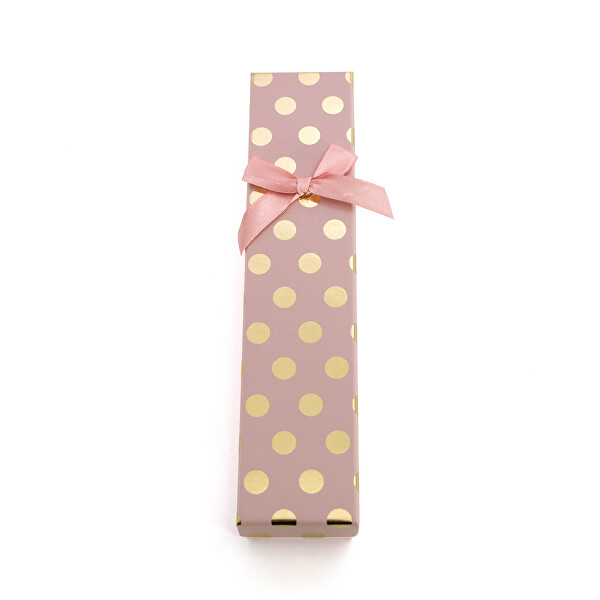 Růžová dárková krabička se zlatými puntíky KP7-20