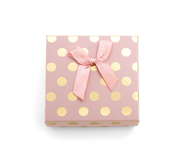 Růžová dárková krabička se zlatými puntíky KP7-9