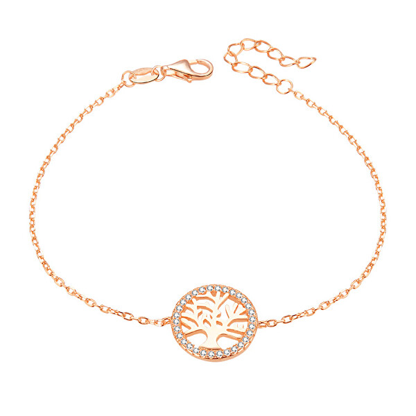 Braccialetto in argento placcato in oro rosa con albero della vita AGB485/20-ROSE