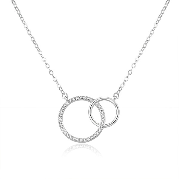 Slušivý stříbrný náhrdelník s kroužky AGS1157/47