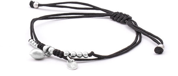 Bracciale cordino nero kabbalah Cuore AGB555