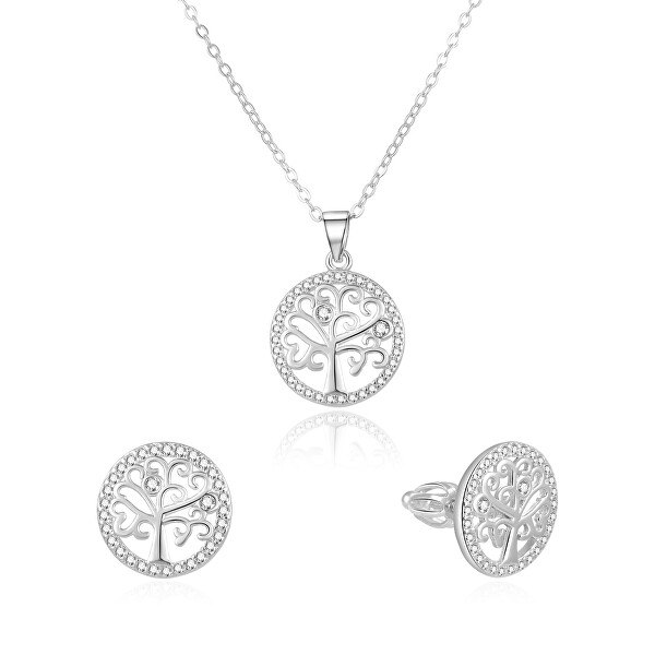 Set de bijuterii de argint arborele vieții AGSET213SR (colier, cercei)