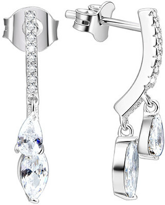 Silberne Ohrringe mit Kristallen AGUP1150