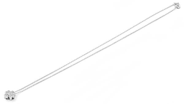 Strieborný náhrdelník Štvorlístok so zirkónmi AAGS162/45 (retiazka, prívesok)