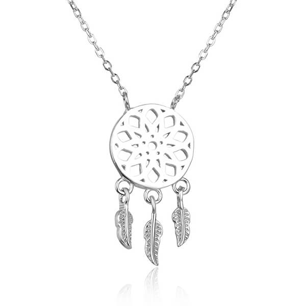 Stříbrný náhrdelník s lapačem snů AGS1151/60