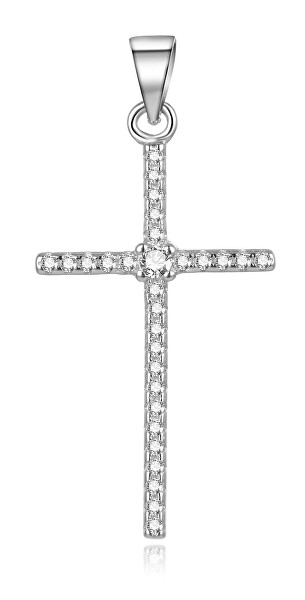 Stříbrný přívěsek se zirkony Křížek AGH139L