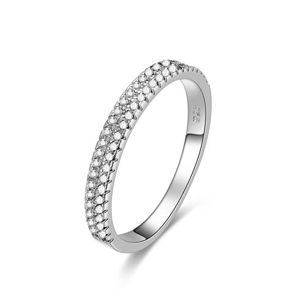 Stříbrný prsten se zirkony AGG337
