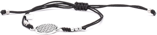 Stilvolles schwarzes Schnur-Armband Mandala AGB560