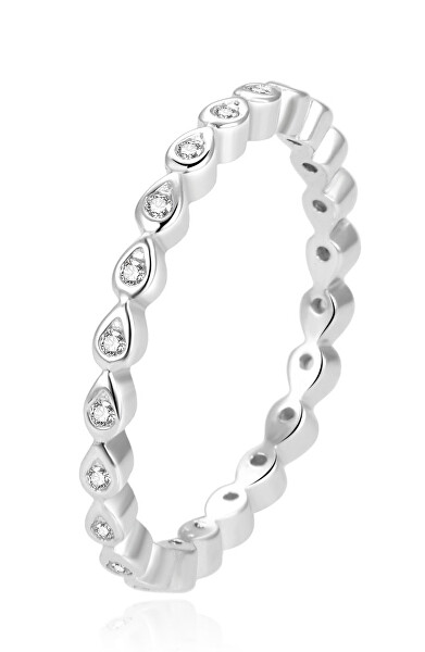 Csillogó ezüst gyűrű AGG371L