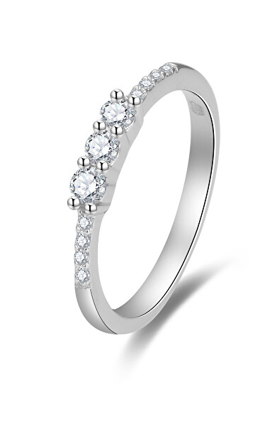 Třpytivý zásnubní prsten se zirkony AGG464