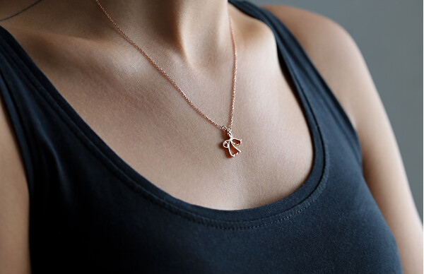 Collana in bronzo con angelo AGS1326/47-ROSE