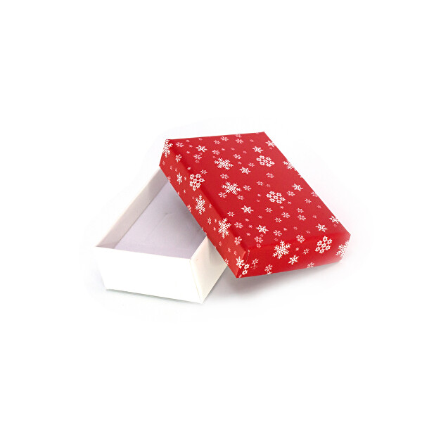 Červená zimní dárková krabička na šperky KP15-8-R