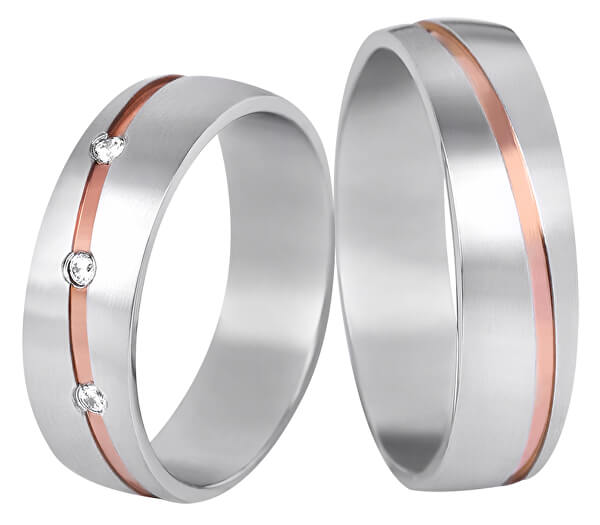 Inel bicolor pentru femei din oțel SPD07
