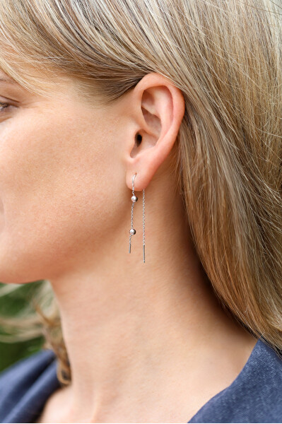 Dlouhé stříbrné náušnice se zirkony AGUV1965