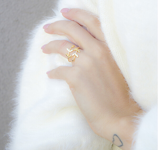 Offener vergoldeter Ring mit originalem Design AGG468-G