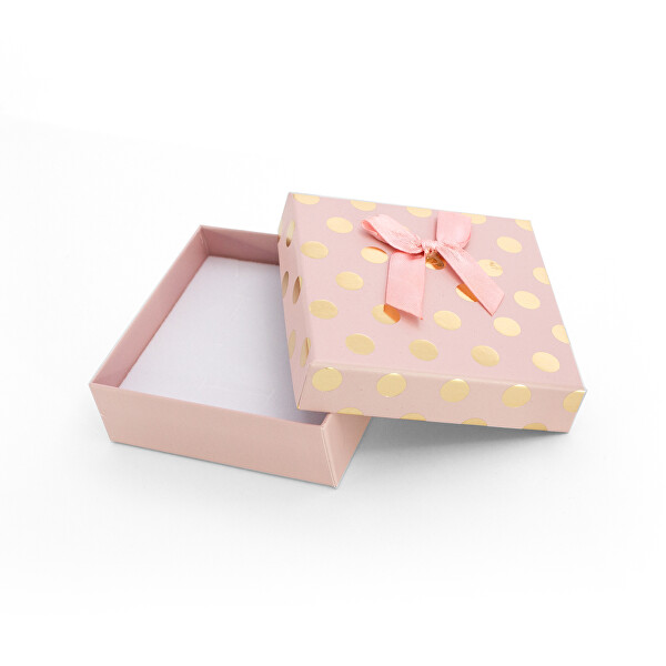 Ružová darčeková krabička so zlatými bodkami KP7-9