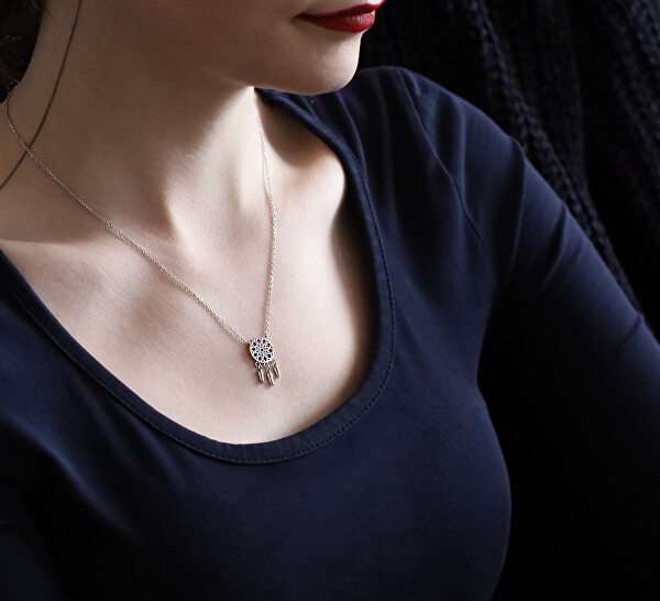 Stříbrný náhrdelník s lapačem snů AGS1151/60