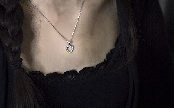 Collana in argento con cuore AGS1130/47 (collana, pendente)