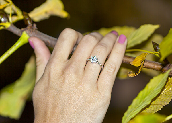 Stříbrný prsten s kytičkou AGG211